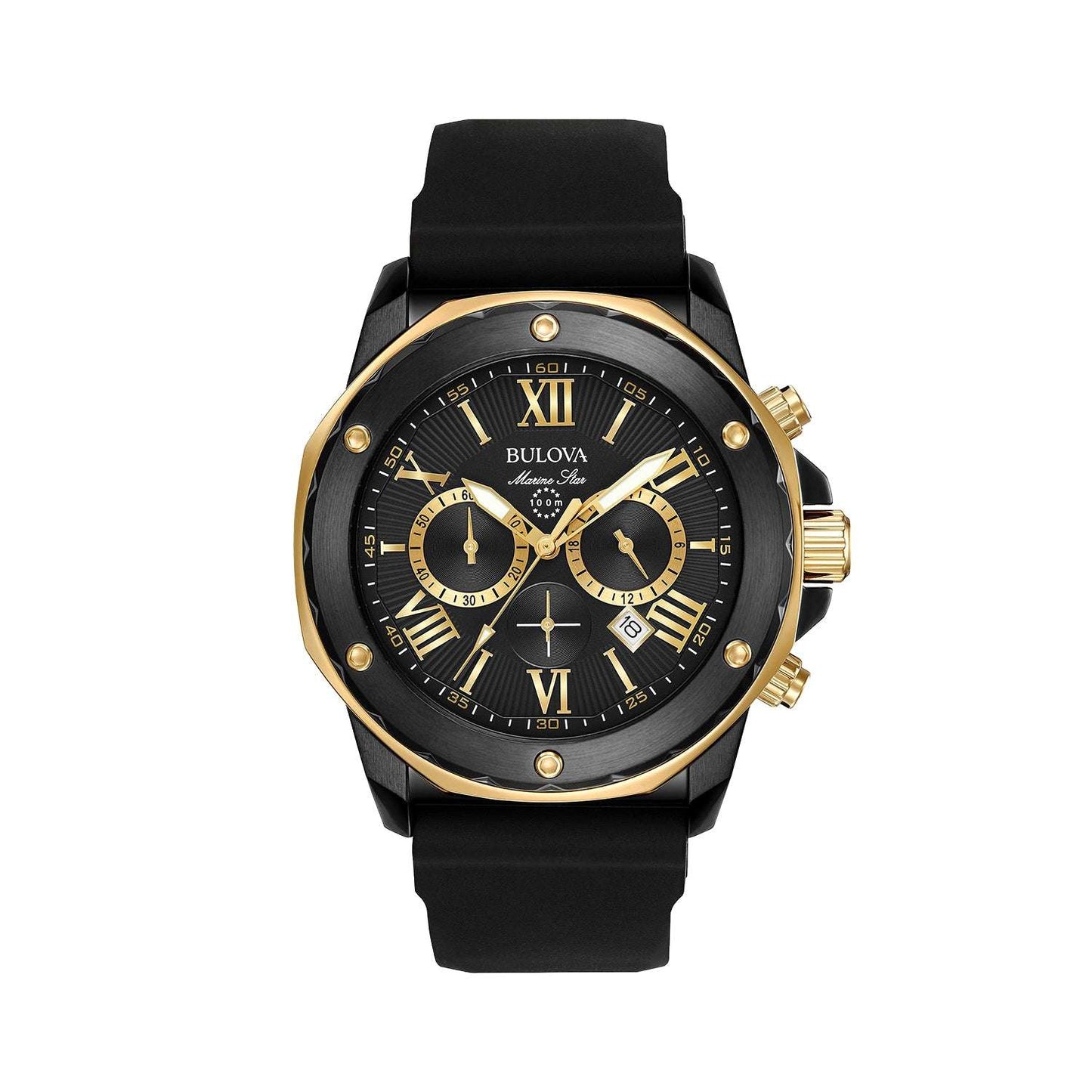 Reloj-Bulova-Marine-Star-Series-A-Caratula-Negra-de-Cuarzo-para-Hombre-98B278-Frente