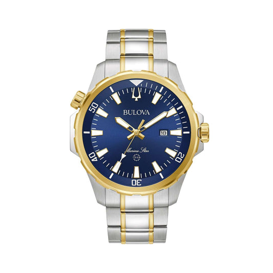 Bulova-Marine-Star-Quartz-Blue-Dial-para-Hombre-98B384-Frente
