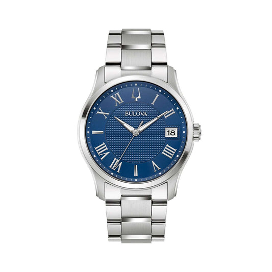 Bulova-Wilton-Classic-Quartz-Blue-Dial-para-Hombre-96B-Frente