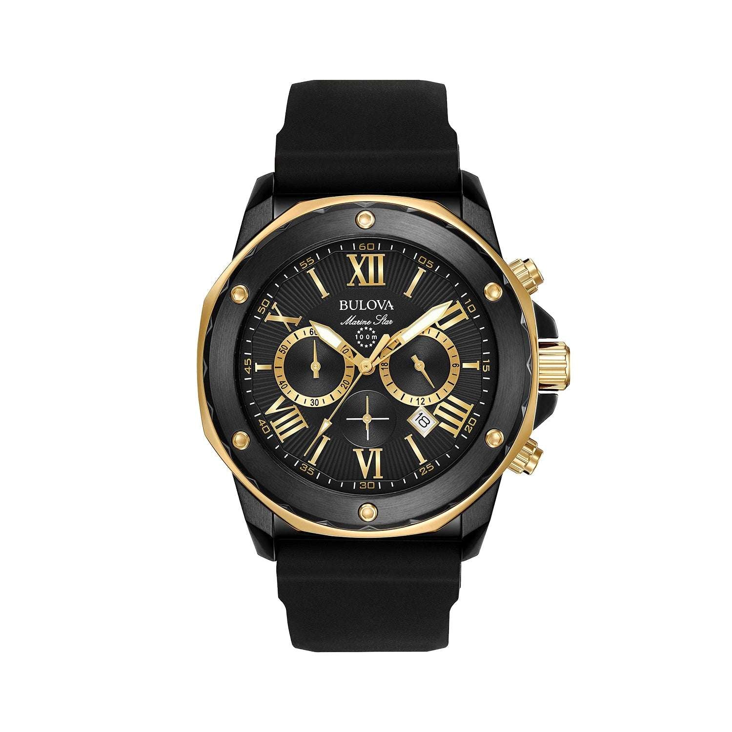 Reloj-Bulova-Marine-Star-Series-A-Caratula-Negra-de-Cuarzo-para-Hombre-98B278-Frente